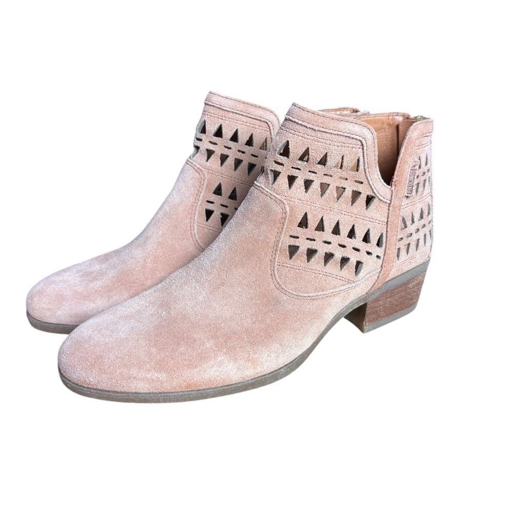 Pikolinos Daroca W1U Suede Cutout Ankle Booties Light Tan – Women’s Sz 8 (39)